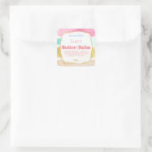 チーリーピンク体バター顔クリームリップバームラベル スクエアシール (バッグ)