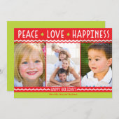 チーリーホリデイシェブロンストライプ3フォトカード シーズンカード (正面/裏面)