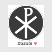 チーロー十字架（黒は白） シール (シート)