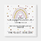 チ感謝していームスタッフが編集可能なメッセージを贈る マグネット (正面)