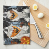 チ日本のンハロウィン不気味 キッチンタオル (四つ折り)