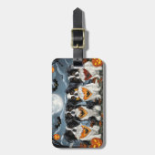 チ日本のンハロウィン不気味 ラゲッジタグ (正面縦)