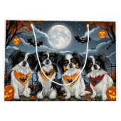 チ日本のンハロウィン不気味 ラージペーパーバッグ (裏面)