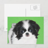 チ日本のンパ絵画ピーズオリジナルドッグアート ポストカード (正面/裏面)