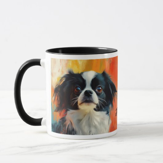 チ日本のン犬の印絵を描象 マグカップ (左)