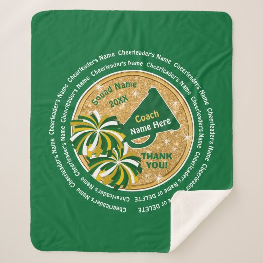 チ最高のアリーダーの名前、応援が贈り物をコーチ シェルパブランケット (正面)