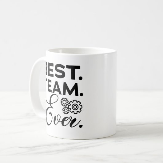 チ最高のーム、社員への感謝の贈り物 コーヒーマグカップ (正面左)