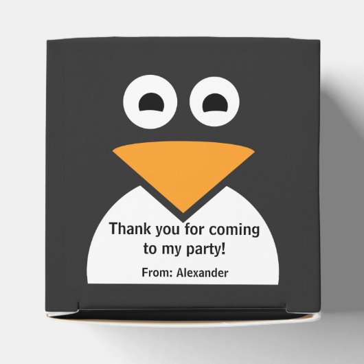 チ来ルパーソナライズされたペンギン誕生日 フェイバーボックス (上部)