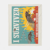 チ生き延びカダの侵入 フリースブランケット (正面)