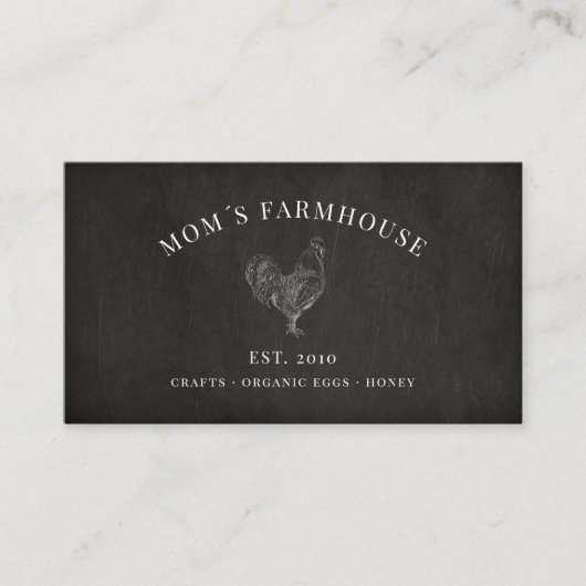 チ素朴ャルクボードのRooster sketchロゴ 名刺 (正面)