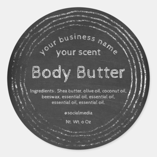 チ素朴ャルクボード体バター ラウンドシール (正面)