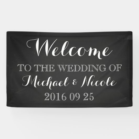チ素朴ャル結婚クボードのウェルカムサインカスタム 横断幕 (横)