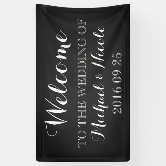 チ素朴ャル結婚クボードのウェルカムサインカスタム 横断幕 (縦)