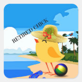 チ退職したック…ビーチで スクエアシール (正面)