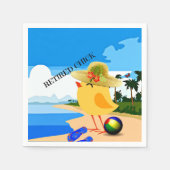 チ退職したック…ビーチで スタンダードカクテルナプキン (正面)