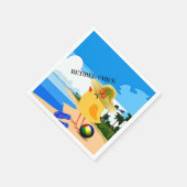 チ退職したック…ビーチで スタンダードカクテルナプキン (角)