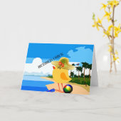 チ退職したック…ビーチのおもしろい カード (黄色い花)