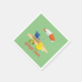 チ退職したック – ビーチ場 スタンダードカクテルナプキン (角)