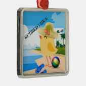 チ退職したック：ビーチ メタルオーナメント (右)