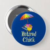 チ退職したック、装飾デザイン。 缶バッジ (正面&裏面)