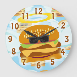 チ飛んでいるーチエスバーガー天国 ラージ壁時計