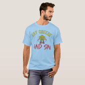 チ食べーズとシおもしろいン、チーズ大好き Tシャツ (正面フル)
