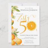 ツァスティ・オレンジおもしろい50th誕生日パーティー 招待状 (正面)
