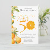 ツァスティ・オレンジおもしろい50th誕生日パーティー 招待状 (スタンド正面)