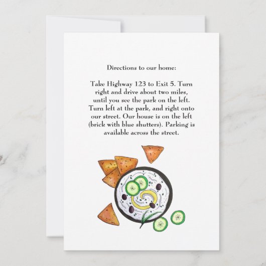 ツァチキグリークメッゼディナ地中海のーディナーパーティー 招待状 (裏面)