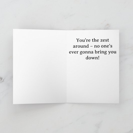 ツァブントスマイルレモン顔 – ピュッカーアップ カード (内部)