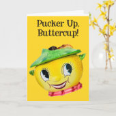 ツァブントスマイルレモン顔 – ピュッカーアップ カード (黄色い花)