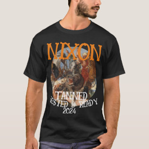 ツァーリ 日焼け 休息 WHITE NIXON 2032 大統領 Tシャツ