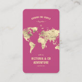 ツアモダンエージェンシー旅行プランナーピンクの地図 名刺 (正面)