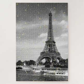 ツアーエッフェル,フランス – ブラック/フェイク金ゴールド散布 ジグソーパズル