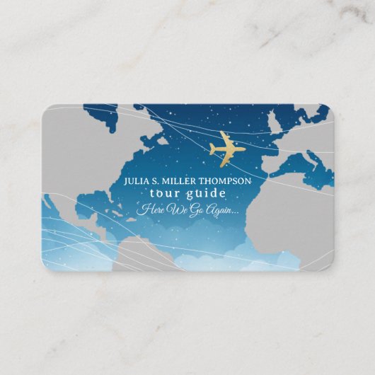 ツアーガイドかわいい青 名刺 (正面)