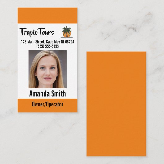 ツアーガイドフォトIDオレンジ 名刺 (正面/裏面)