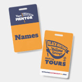 ツアーガイド名タグ – オレンジバッジ バッジ (正面＆裏面)