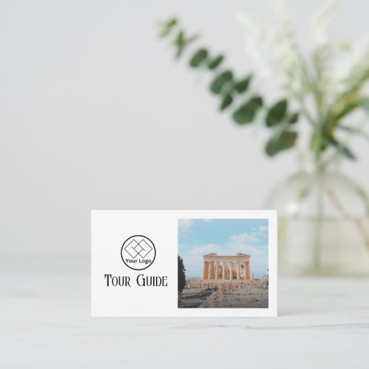 ツアーガイド旅行代理店エレガントQRコード 名刺 (スタンド正面)