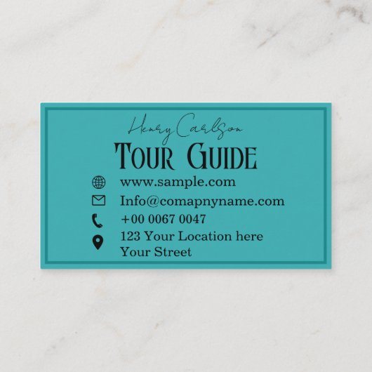 ツアーガイド旅行代理店ターコイズ 名刺 (裏面)