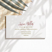 ツアーガイド淡い色のグレーの葉の影 名刺