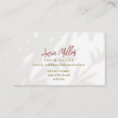 ツアーガイド淡い色のグレーの葉の影 名刺 (正面)