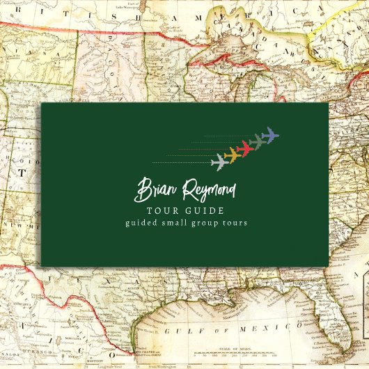 ツアーツーリズムのガイド緑 名刺