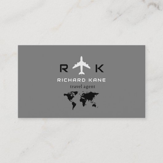 ツアーツーリズム旅行代理店グレー 名刺 (正面)