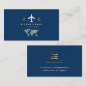 ツアーツーリズム旅行代理店ブルー 名刺 (正面/裏面)