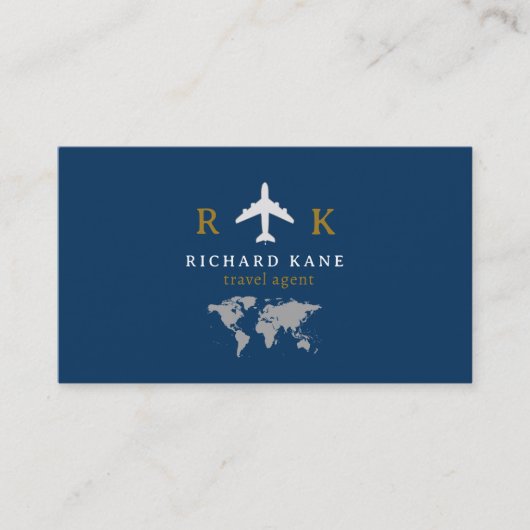 ツアーツーリズム旅行代理店ブルー 名刺 (正面)