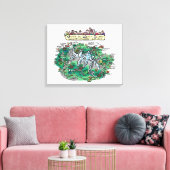 ツアーデュモンブラン漫画の地図 – キャンバス20" x 16" キャンバスプリント (インサイチュ (リビング))