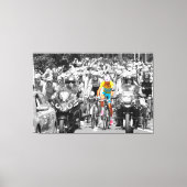 ツアードゥフランスイエロージャージーペロトンサイクリングレース キャンバスプリント (正面)