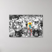 ツアードゥフランスイエロージャージーペロトンサイクリングレース キャンバスプリント (正面)