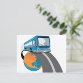 ツアーバスコーチ輸送世界旅行 ポストカード (スタンド正面)