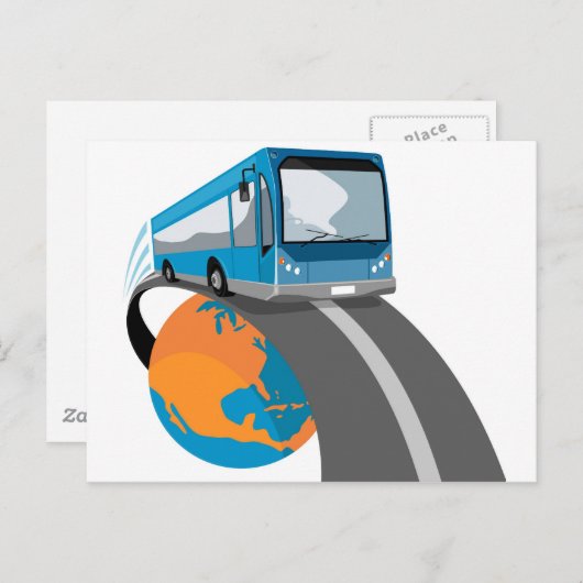 ツアーバスコーチ輸送世界旅行 ポストカード (正面/裏面)